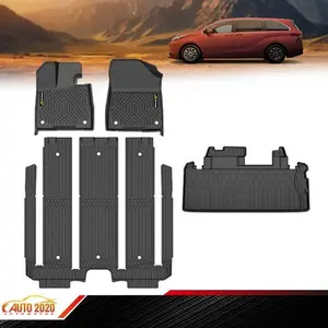 TPE Floor Mats & Cargo Floor  Liner fits Toyota Sienna 2021-2025 for 7 Seat LE/XLE/XSE/LTD