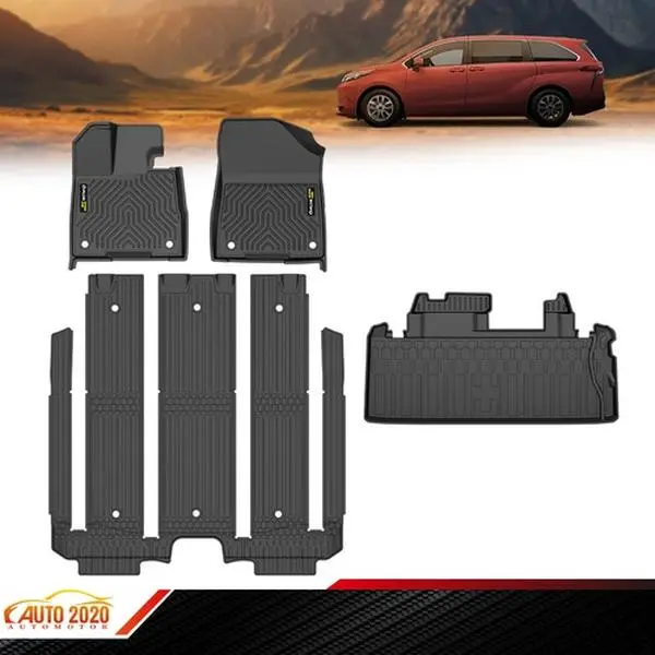 TPE Floor Mats & Cargo Floor  Liner fits Toyota Sienna 2021-2025 for 7 Seat LE/XLE/XSE/LTD
