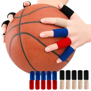5pcs High Elastic Breathable Finger Compression Sleeves, Soft Comfortable, Suitable for Basketball Volleyball Table Tennis Fitness