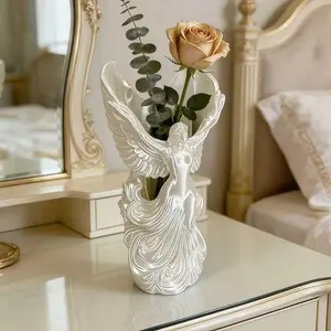 3D Printed Angel Vase, Multi-Functional Desktop Organizer, Makeup Brush Holder, Home Art Decor, Light Luxury Desk Ornament, Creative Storage Bucket, Home Decor Accessory, Table Decor