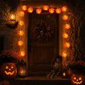 Battery-Powered Orange Cempasuchil (Mexican Marigold) Flower LED String Lights, 3m 20-Flashing Garland for Day of the Dead Altars, Fall Home Decor, Porch Accents, Table Displays, Home Decor Items, Porch Decor