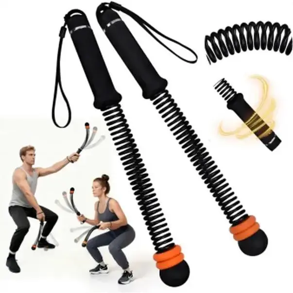 Cordless Battle Ropes with Adjustable Resistance Springs - Portable Unisex Full-Body Weighted Fitness Equipment for HIIT Training, Indoor Home Gym Workouts