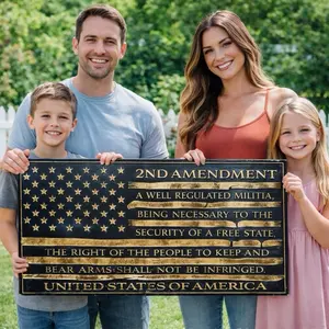 2nd Amendment Wooden Flag