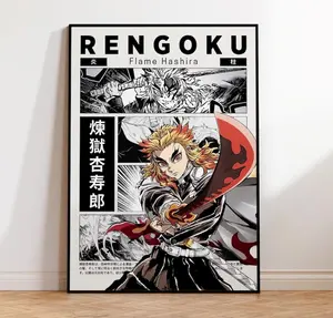 Rengoku Demon Slayer Anime Poster Print, Rengoku Manga Poster, Gift for Demon Slayer Fan, Gift for Anime Fan, Home Wall Decor, Manga Print