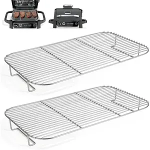 2Pcs Stainless Rack Set for Woodfire Grill and Smoker, Grill Rack Accessories for Woodfire OG701 OG751, Non-Stick Cooking Grill Stand - Dishwasher Safe