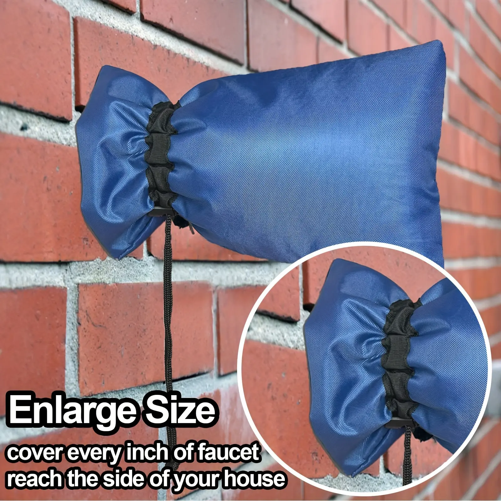Enlarged Outdoor Faucet Covers - Winter Freeze Protection, Waterproof & Frost Free Insulated Spigot Covers for Wall Taps Outside, Universal Fit, Practical Solution, Classic Style, Durable & Easy to Install