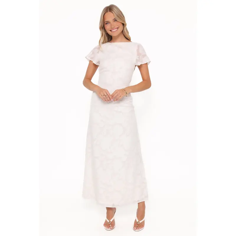 wedelia fit & flare dress WEDELIA FLORAL BUSTIER MIDI DRESS - CREAM MULTI – CHIC LE FRIQUE main image 0