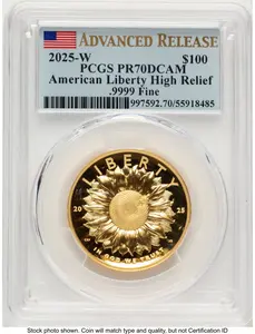 Modern Bullion Coins (2025-W G$100 American Liberty High Relief, DC AR Flag)