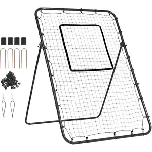 Father's Day Gift VEVOR Baseball and Softball Rebounder Net, PitchBack Baseball Pitching Nest, 3-Way Baseball, Softball Pitchback Net, Fielding Trainer, Bounce Back Net for Fielding/Throwing Practice