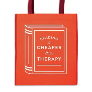 Reading Is Cheaper Than Therapy Reusable Shopping Bag -- Galison, Undefined