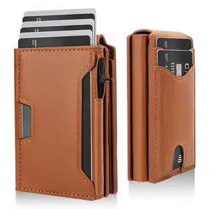 Upgraded Wallet for Men Slim Minimalist Wallet with  ID Window RFID Blocking Pop-Up Credit Card Holder Smart Auminum Mens Wallet，Ideal Gift for Men