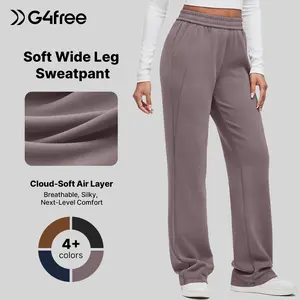 G4Free Smoofit 27''/29''/31'' Wide Leg Sweatpants for Women Modal Soft High Waisted Casual Lounge Travel Pants with Pockets