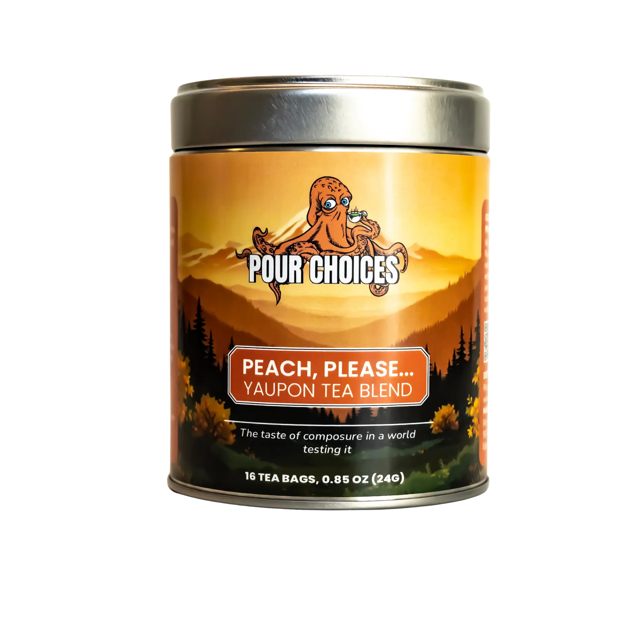 Pour Choices – Peach, Please...• Yaupon Tea Blend • Tin • 16 Sachets