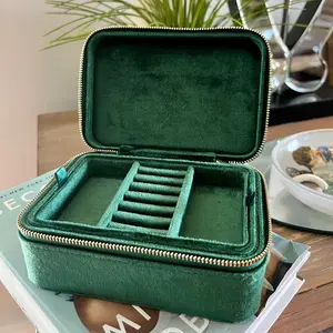 Medium Sized Travel Jewelry Box - Emerald