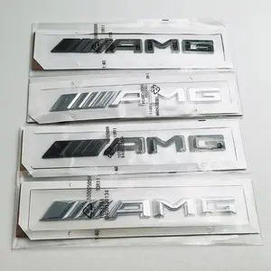 Black Logo AMG Emblem Letters Car Trunk Badge For Mercedes Benz W204 W205 W176 W177 W212 W213 AMG Sticker Accessories