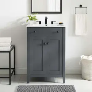 Modway Nantucket 24" Bathroom Vanity in Gray White