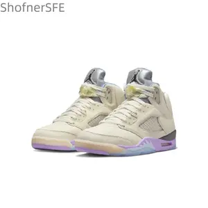 Washable Yellow Retro Anti-Slip Wear-Resistant Basketball Shoes for Men Comfortable and Durable