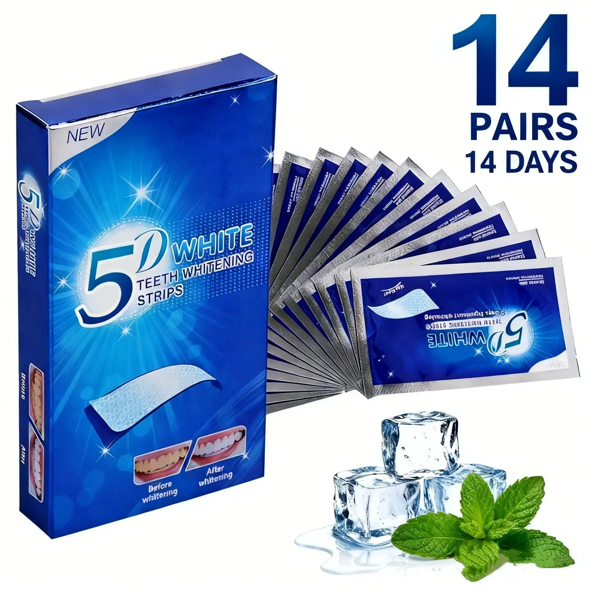 Teeth Whitening Strips, 14/42 Pairs Whitening Strips for Teeth Sensitive, Effective and Safe Whiting Stripes Reduced Sensitivity White-Strips, Helps Remove Smoking/Coffee/Soda/Wine Stain Oral Whiteningstrips, Whitening Strips Teeth tiktokshopspringglowup,