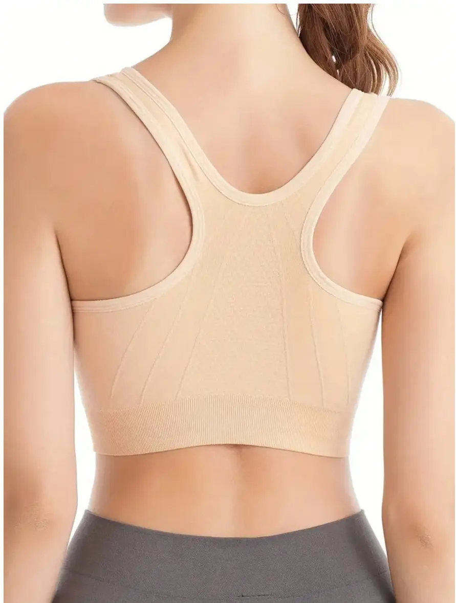 4PCS EssElegance Adjustable Front Closure Push-Up Bra Wire-Free Cross-Back, Seamless & Side Support For Daily Wear, Spring-Summer Comfort Womenswear Everyday