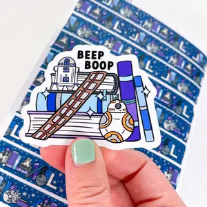 Beep Book Stack Premium Vinyl Die Cut