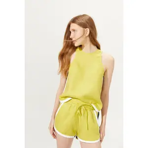 Track Linen Short - Pistachio
