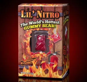 Lil' Nitro World's Hottest Gummy Bear 9 Million Scoville Units Extreme Spicy Candy Challenge