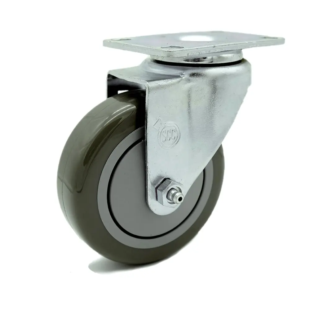 Service Caster SCC-20S414-PPUB Polyurethane Swivel Caster, 4 in. Gray Furniture Moving Swivel Wheel with Top Plate, Furniture Moving Wheel, Swivel Wheels