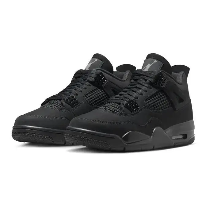 Jordan 4 Retro Black Cat (2025) Men's FV5029-010 & GS IB4171-010 New Chunky Sole Men Sneakers Casual Trainers