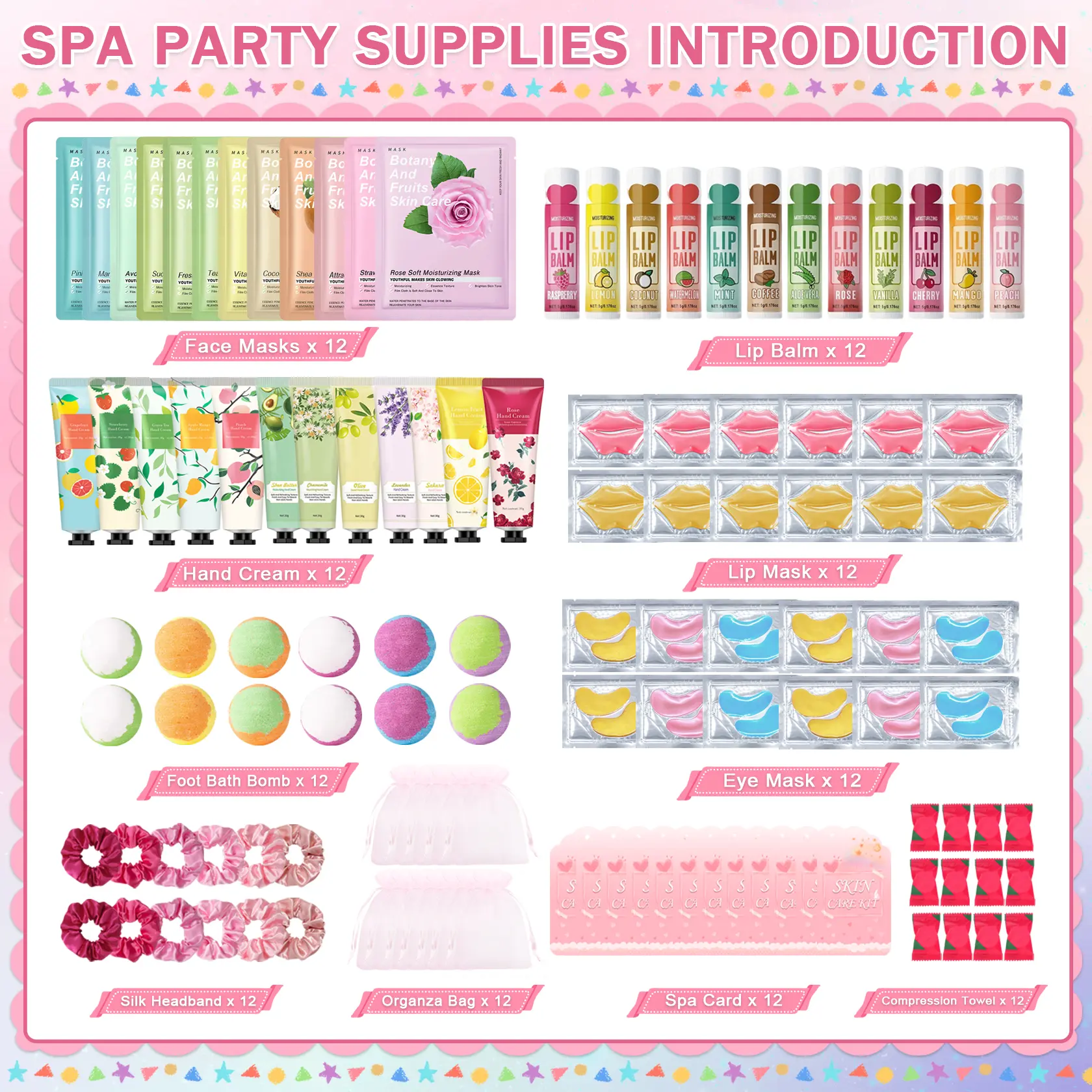 QIUFSSE Luxury 120 Pcs Spa Gift Box & Home Kit, All-in-One Set with 12 Bath Bombs, Lip Balms, Face Masks, Hand Creams & More for Complete Experience