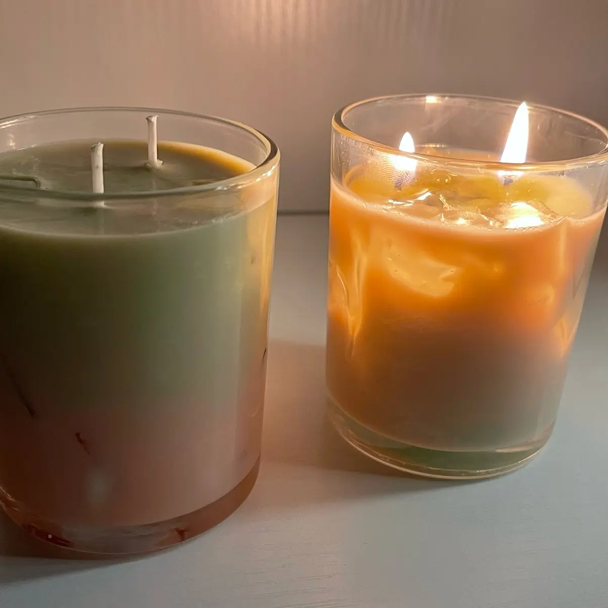 Matcha Babe Candles - Iced Strawberry Matcha Scented Decorative Candle - Creamy