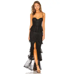MAJORELLE Zelda Fitz Gown in Black