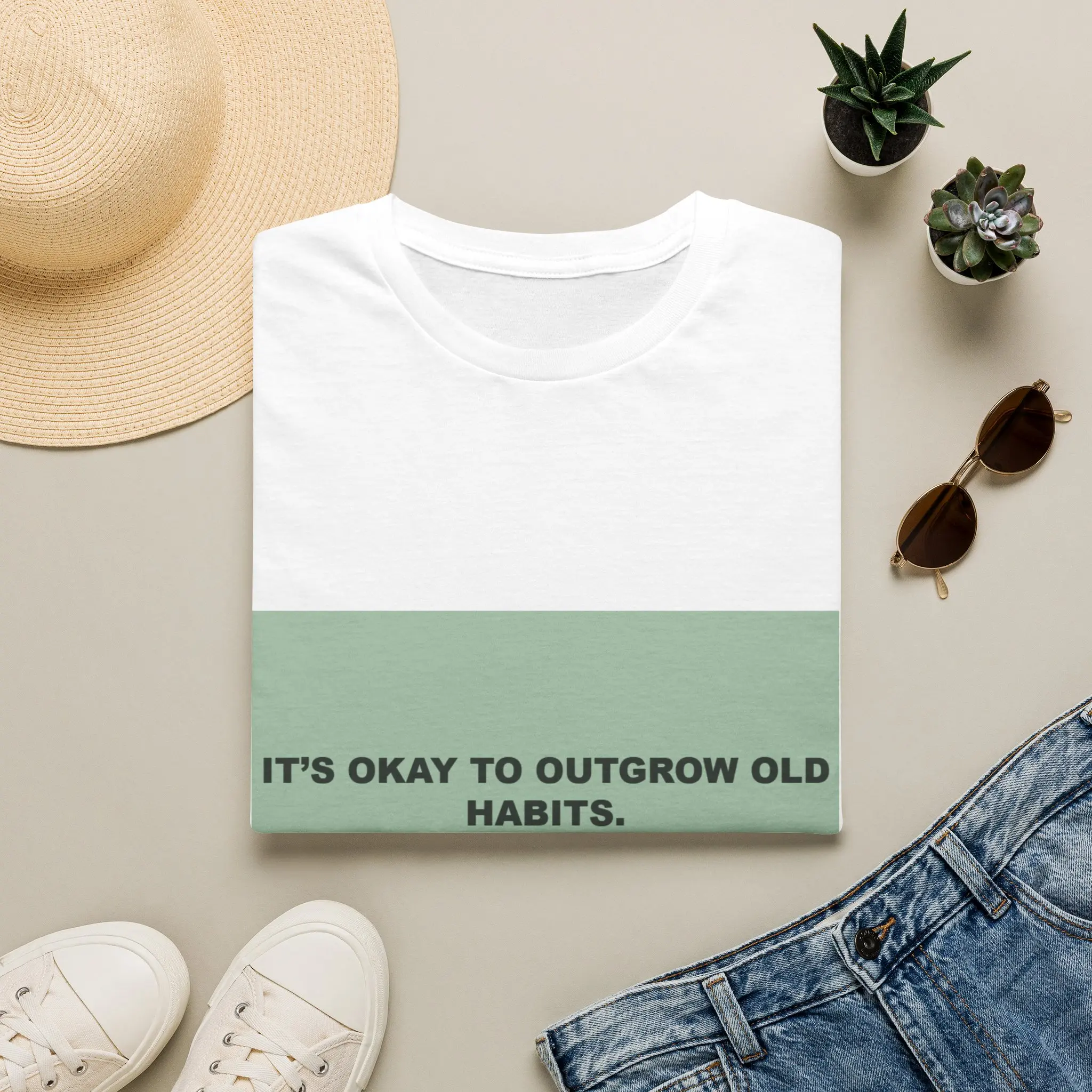 It’s Okay to Outgrow Old Habits T-Shirt | Inspirational Quote Tee