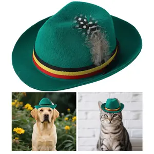 Pet Hat , Pet Sailor Captain Hat , Cowboy Hat , Witch Hat , Dog Cat Pet Hat，18*16*7cm long, wide and high，adjustable hat rope，made of felt, stiff and has a silhouette，suitable thickness，bright colors.
