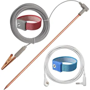 1 Pack Portable Copper Grounding Rod Kit with 40ft Female Ground Cord, Easy to Use, Great for Grounded Earth Connected Products, Compatible with Grounding Mat, Sheet, Pillowcase and Blankets