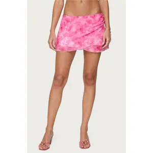 Edikted Women's Tiedye Mesh Layered Mini Skirt - Multicolor