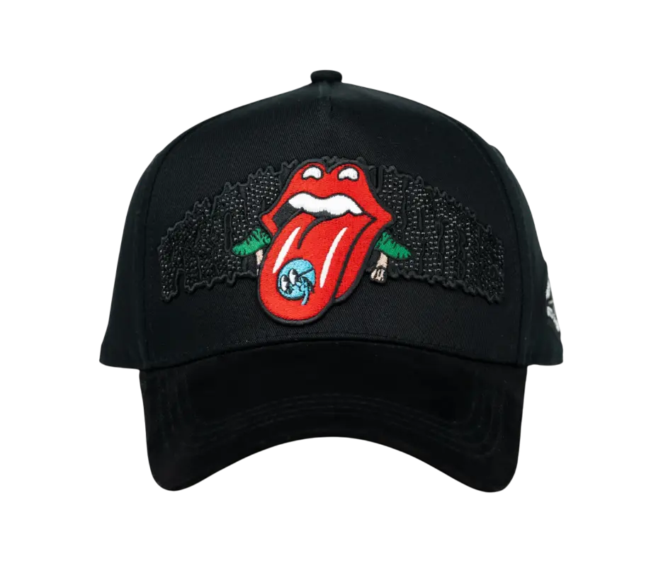 CHIQUETE HATS BLACK TONGUE SNAPBACK HAT FULL SET CHLENGUA BLKRED