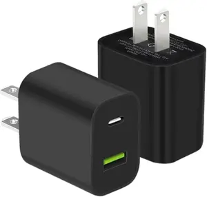 2 Pack USB C Charger Block, Dual Port Type C Wall Charger Fast  20W Power Adapter Cube for  14/14 Pro/14 Pro Max/14 Plus/13/12/11, XS/XR/X, iPad, , More