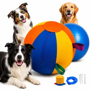 Ball-Shaped Dog Toy — Herding Ball for Small, Medium & Large Dogs; Durable Toy Ball Fights Boredom & High Energy; For Indoor and Outdoor Use; Dog Birthday Gift Toy.