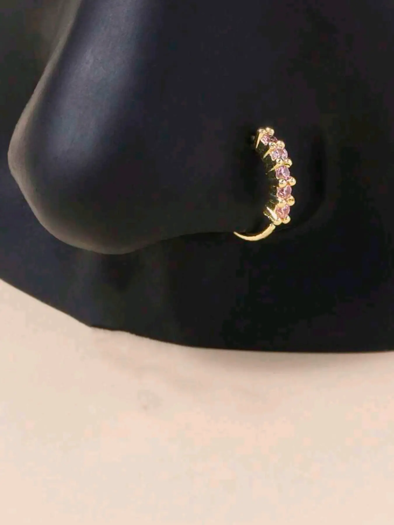 Bohemian Sexy Style Cz Nose Hoop Ring, Body Piercing Jewelry, Silver Color Cubic Zirconia, Fashion Hip Hop Accessory, Copper Chain Material