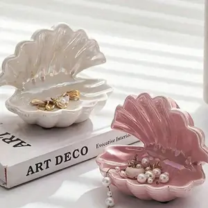 Artistic Shell Jewelry Tray, Multifunctional Half Round Key and Jewelry Storage Rack, Home Decor Gift for Mother/friend