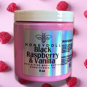 Raspberry and Vanilla Emulsified Body Butter - Sweet Berries and Vanilla - Moisturizing