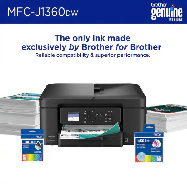 Wireless Color Inkjet All-in-1 Printer - Automatic Duplex Printing, Scanner, Copier, Wi-Fi, USB Connectivity, 20-Sheet Document Feeder for Home Office Use