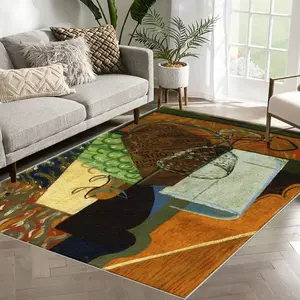 Abstract Art Style Pattern Area Rug, Household Decorative Rug, Lightweight Easy Clean Foldable Mat, Washable Home Decor Carpet for Hallway Stairs Bedroom Kitchen, Washable Rugs