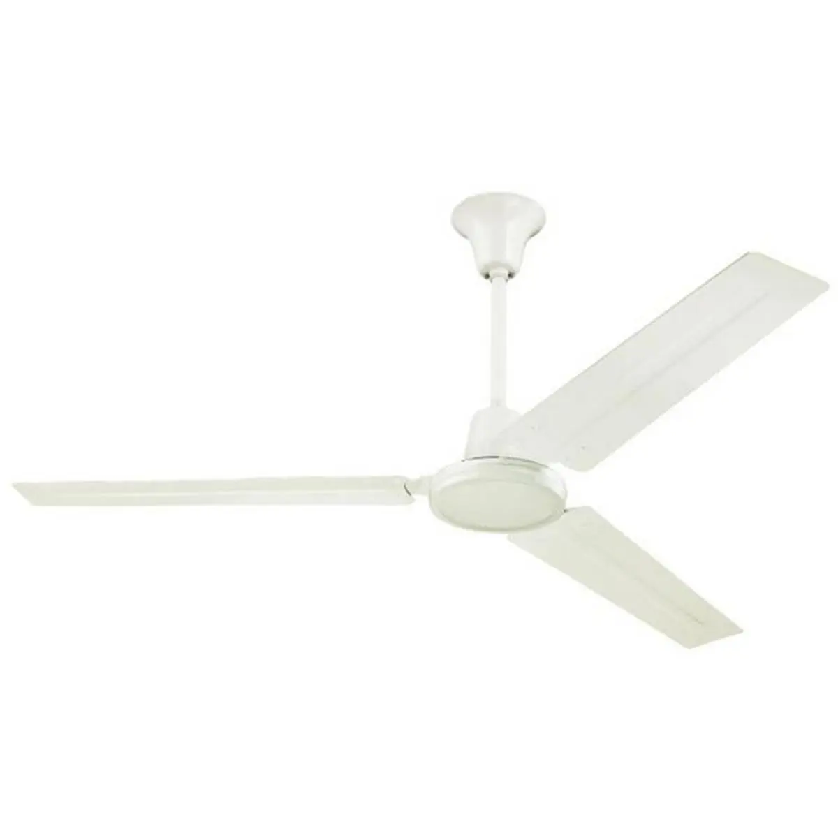 Westinghouse 56 in. Contemporary Industrial Single Indoor Ceiling Fan - White Finish, 3 White Steel Blades, 5-Speed Wall Control, J Hook, 8.66 in Down Rod, Cold Rolled Steel Motor, 54 in Lead Wire, Ceiling-Mounted Cooling, Lead Wire: 54"