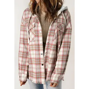 Multicolor Plaid Hooded Jacket