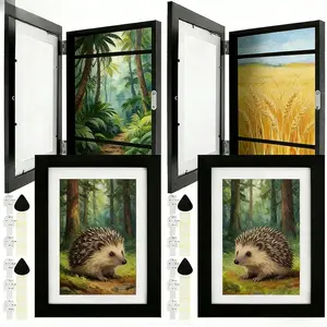 4 count  Art Frame Changeable 8.5x11 Letter Size Display with Mat  Artwork Frame Front Opening Artwork Frames for  Art Decorative Art Frames for  Art Holds 50-100 Works of Art for  Black
