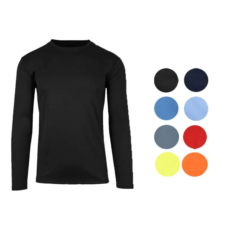 Men's Long Sleeve Moisture-Wicking Performance Crew Neck Tee