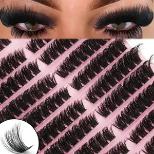 160pcs 8-16mm Dense Fluffy Cluster Lashes, Reusable Faux Mink Makeup Eyelashes, Soft Comfortable Segmented Lashes for Easy Application, DIY Eyelash Extensions