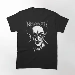 Black Metal Nosferatu T-Shirt | Dark and Edgy Graphic Featuring Nosferatu in Black Metal Style, Perfect for Horror and Metal Fans