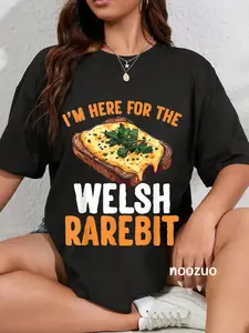 100% Cotton I’M HERE FOR THE WELSH RAREBIT Funny Welsh Rarebit T-Shirt